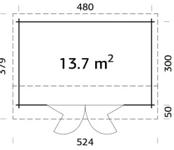 Palmako Gartenhaus Ines, ca. B524/H249/T379 cm
