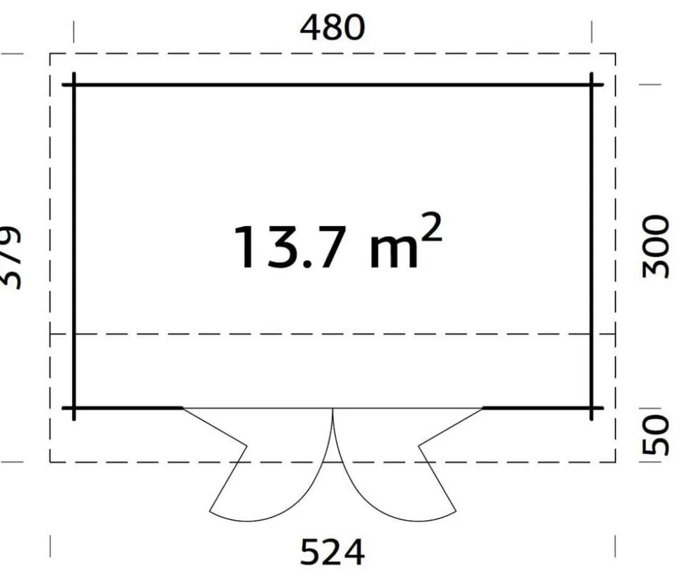 Palmako Gartenhaus Ines, ca. B524/H249/T379 cm