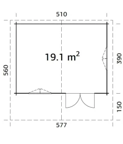 Palmako Gartenhaus Sally, ca. B576/H267/T560 cm
