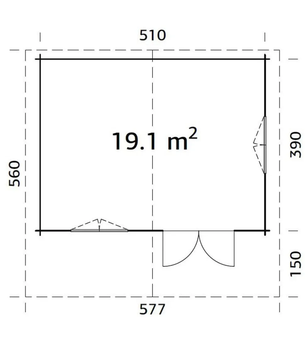 Palmako Gartenhaus Sally, ca. B576/H267/T560 cm