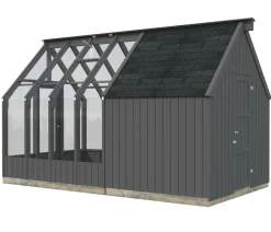 Palmako Gewächshaus Emilia mit Anbau, ca. B240/H286/T456 cm
