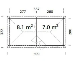 Palmako Pavillon Melanie, ca. B599/H307/T322 cm