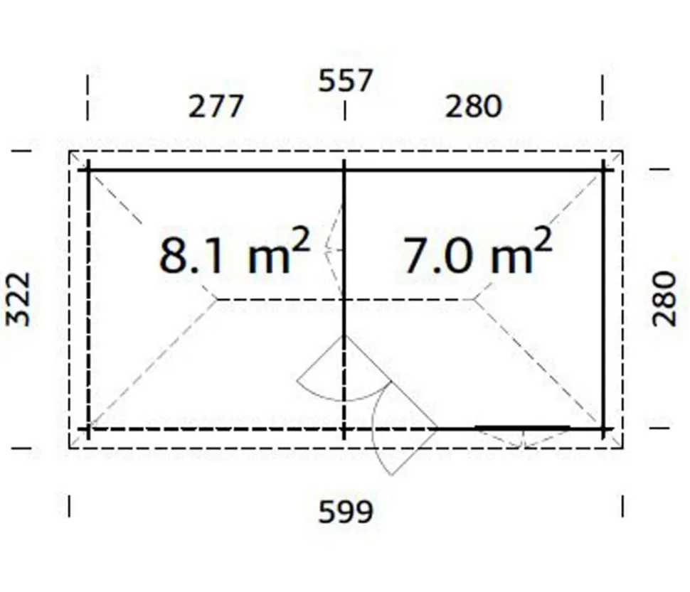 Palmako Pavillon Melanie, ca. B599/H307/T322 cm