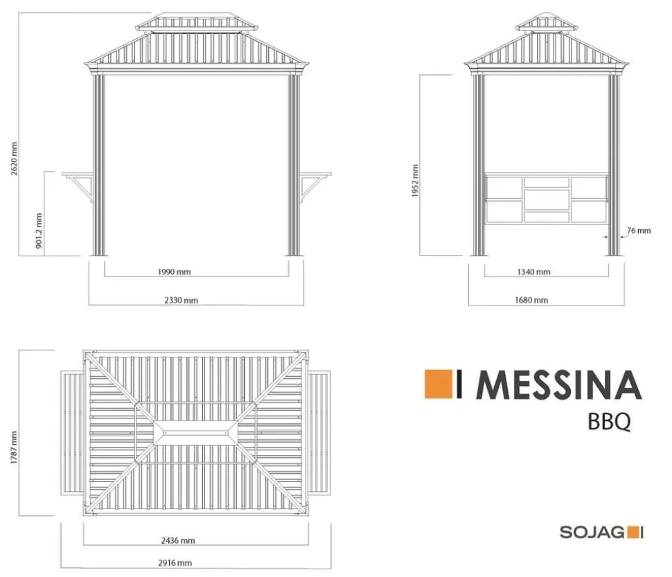 Paragon Outdoor-Pergola Florida 1111, inkl. Sonnensegel dunkelbraun, ca. B350,4/H235/T350 cm