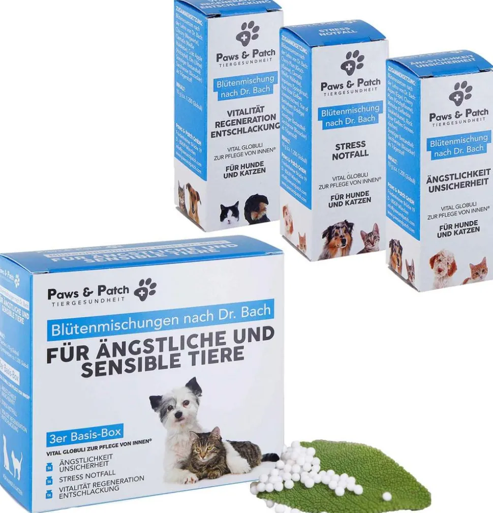 PAWS & PATCH Blütenmischung 3er Basis-Box Ängstliche & sensible Tiere, 3 x 10 g