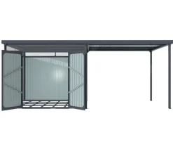Pergart Metallgerätehaus Basel inkl. Schleppdach