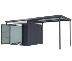 Pergart Metallgerätehaus Basel inkl. Schleppdach