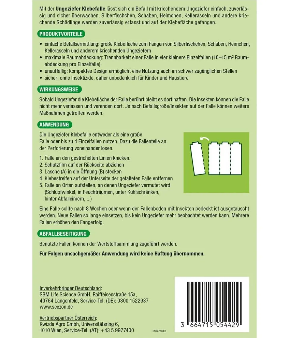 PROTECT HOME Ungeziefer Klebefalle zur Befallsermittlung, 4 Stk.