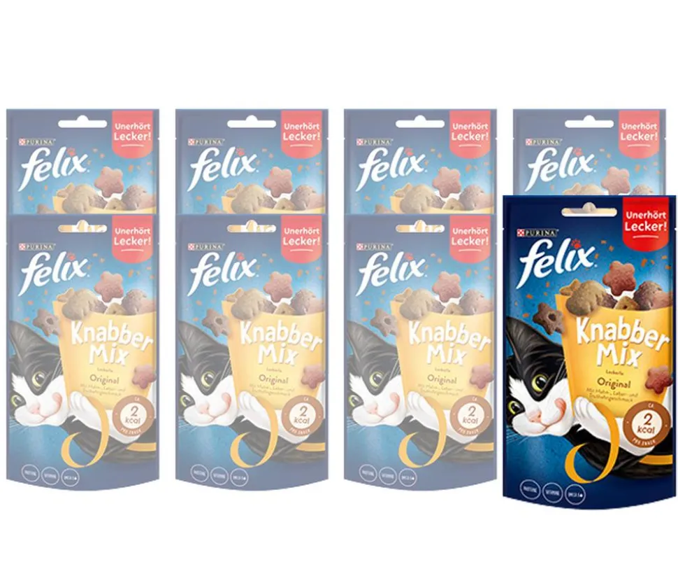 PURINA felix® Katzensnack KnabberMix Original, 8 x 60 g