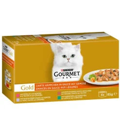 PURINA GOURMET™ Gold Nassfutter für Katzen Zarte Häppchen Multipack, 4 x 85 g