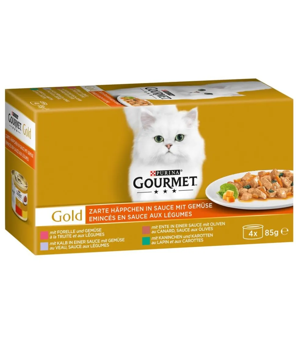 PURINA GOURMET™ Gold Nassfutter für Katzen Zarte Häppchen Multipack, 4 x 85 g