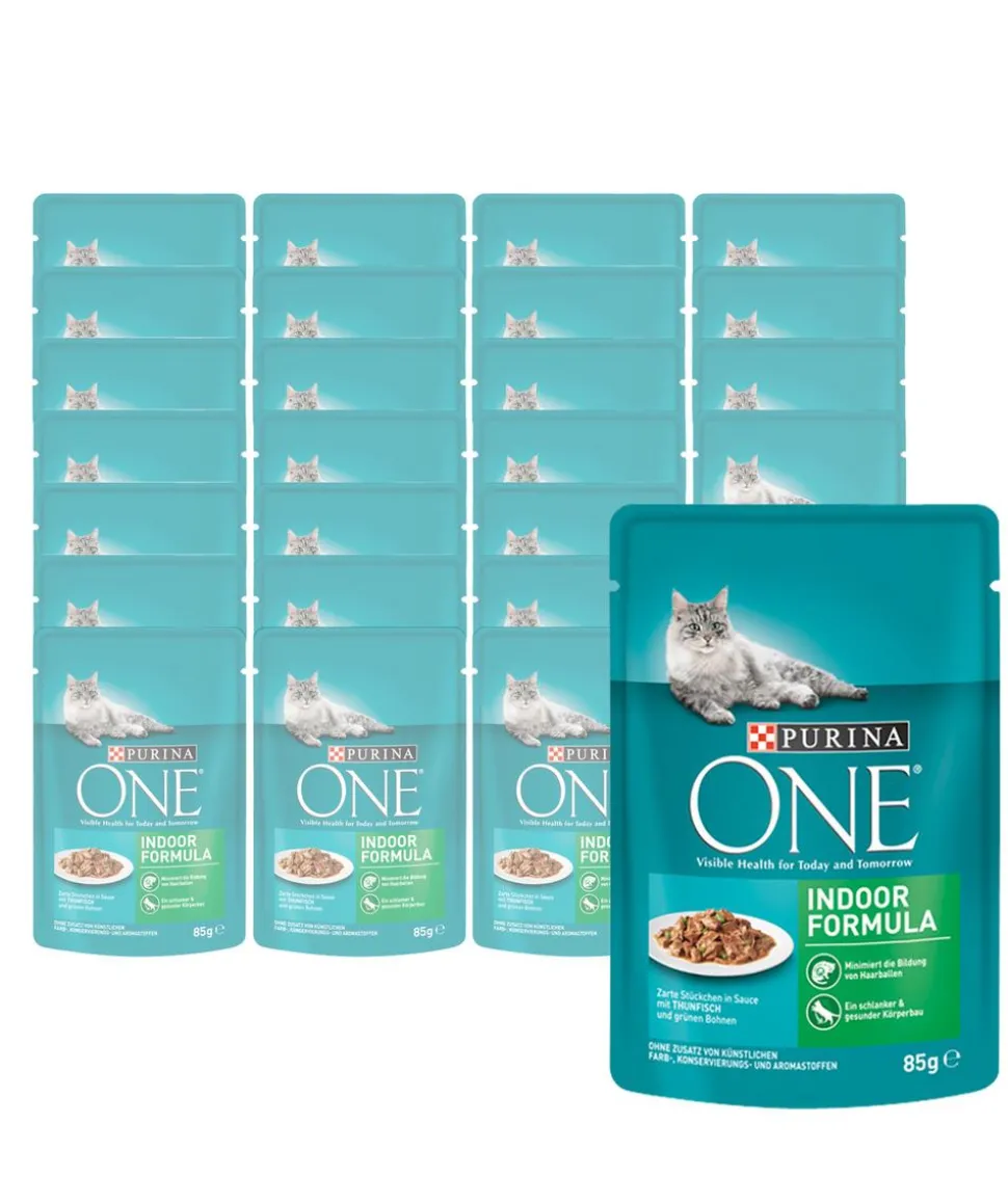 PURINA ONE® Nassfutter für Katzen Indoor Formula, 26 x 85 g