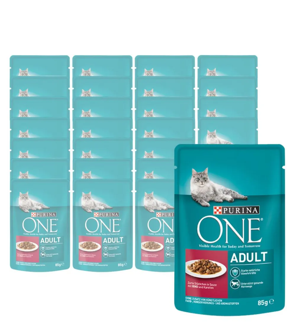 PURINA ONE® Nassfutter für Katzen Adult, 26 x 85 g