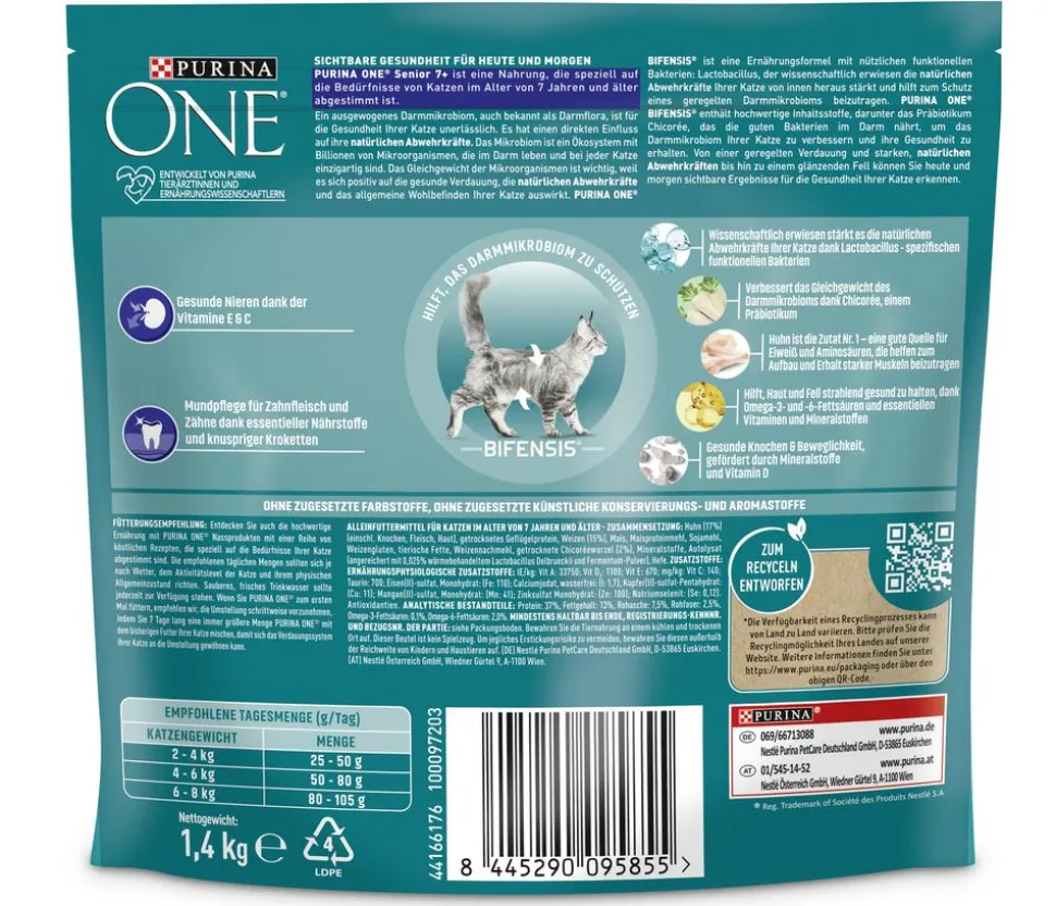 PURINA ONE® Trockenfutter für Katzen Senior 7+, Huhn
