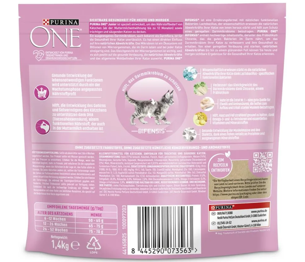 PURINA ONE® Trockenfutter für Katzen Junior, Huhn