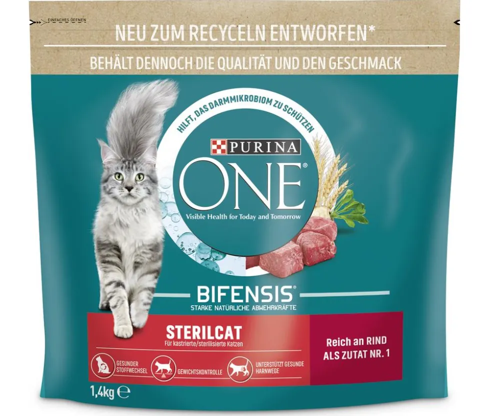 PURINA ONE® Trockenfutter für Katzen Sterilcat, Adult, Rind