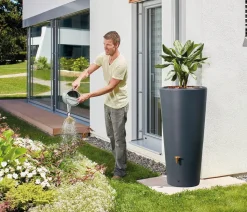 4rain Regenspeicher Vaso 2in1, 220 l, ca. Ø58/H120 cm
