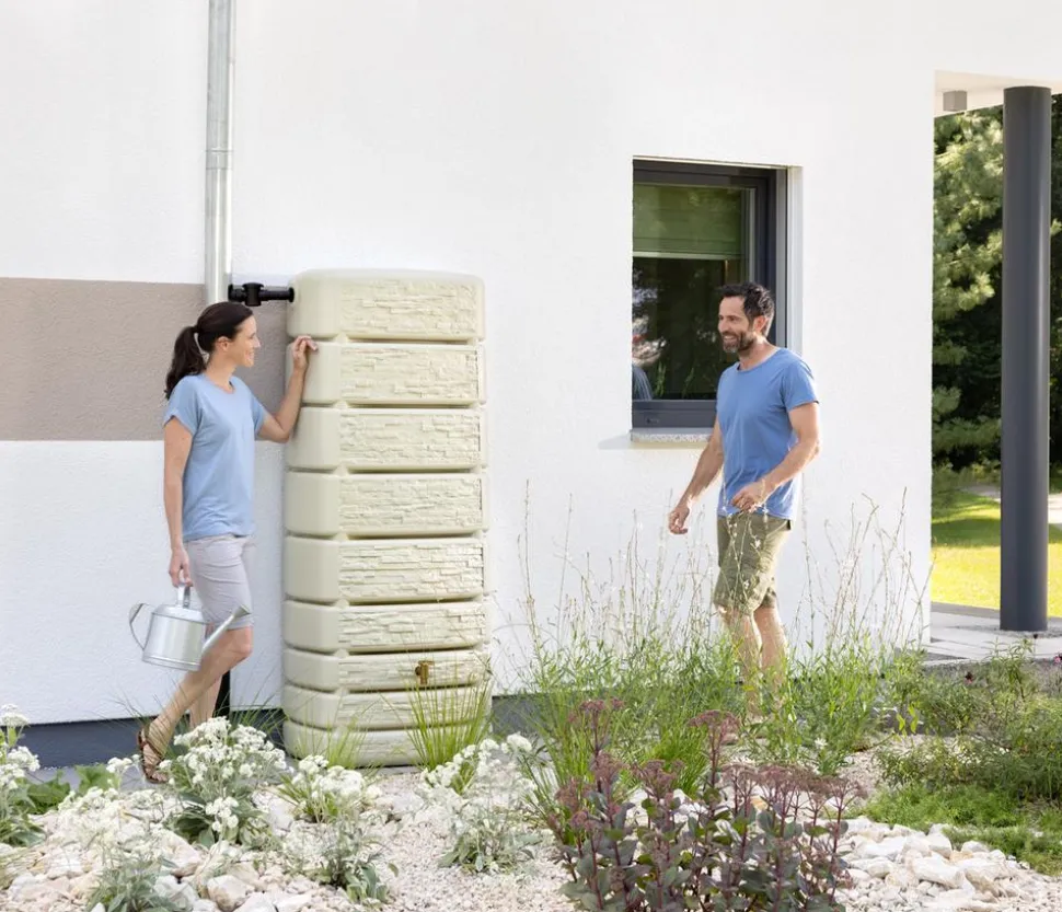 4rain Wandtank Slim Stone Decor, 500 l