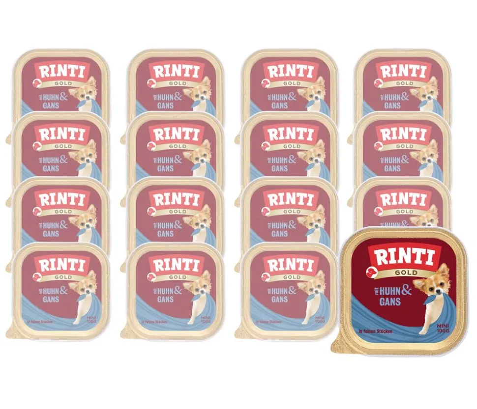 Rinti Gold Mini Nassfutter für Hunde, 16 x 100 g