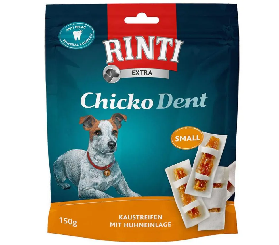RINTI Hundesnack Chicko's Dent Kaustreifen mit Huhneinlage, Medium, 150 g
