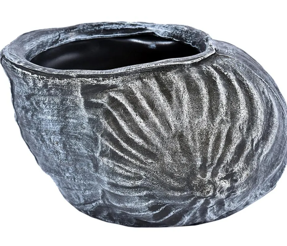 Roto Kunststoff-Pflanztopf Muschel, grau, ca. B40/H25,5/T30 cm