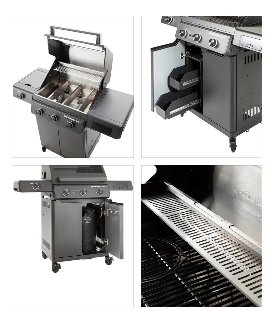 Rösle Gasgrill Epicflame Core 3 50 mbar, ca. B119/H127/T61 cm