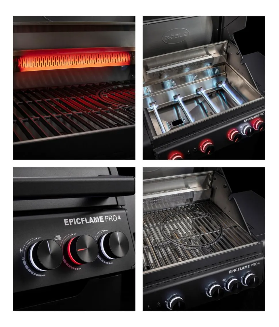 Rösle Gasgrill Epicflame Pro 4 50 mbar, ca. B119/H138/T61 cm