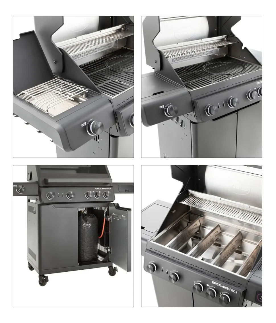 Rösle Gasgrill Epicflame Pro 4 50 mbar, ca. B119/H138/T61 cm