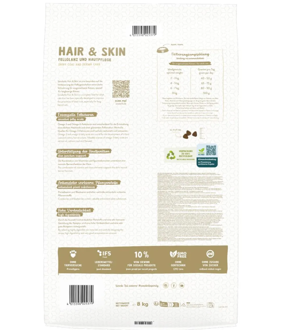 Sanabelle® Care Trockenfutter für Katzen Hair & Skin Adult, Geflügel