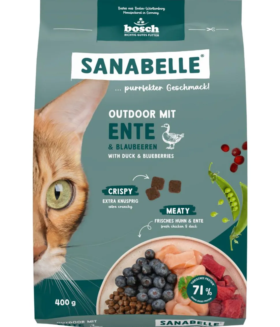 Sanabelle® Life Trockenfutter für Katzen Outdoor Adult, Ente & Blaubeere