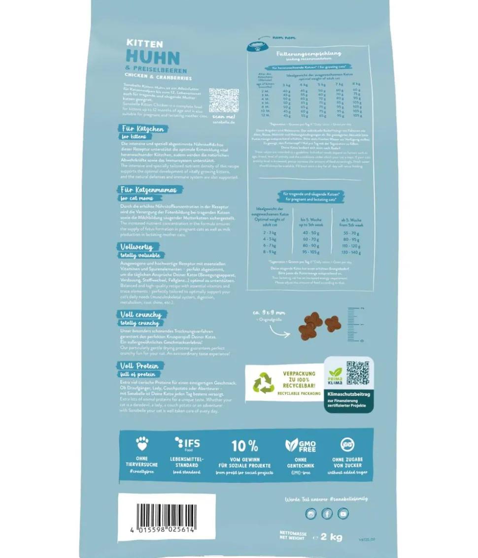 Sanabelle® Life Trockenfutter für Katzen Kitten, Huhn & Preiselbeeren