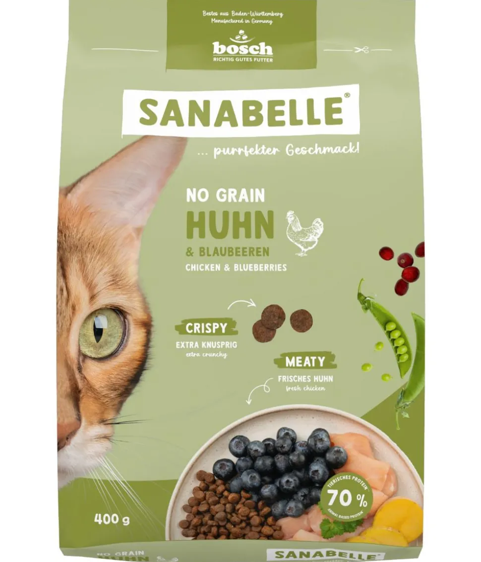 Sanabelle® Life Trockenfutter für Katzen No Grain Adult, Huhn & Blaubeere