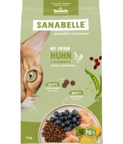 Sanabelle® Life Trockenfutter für Katzen No Grain Adult, Huhn & Blaubeere