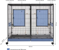 SAVIC Nager- und Vogelheim Tasmania 120, ca. B120/H107/T65 cm