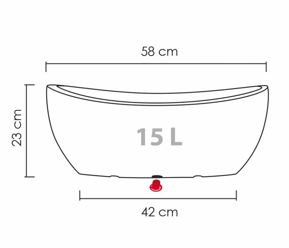 Scheurich Kunststoff-Jardiniere Wave Globe, oval, ca. B58/H23/T24 cm
