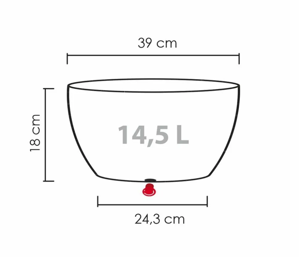Scheurich Kunststoff-Topf Barceo Bowl, rund, ca. Ø39/H18 cm