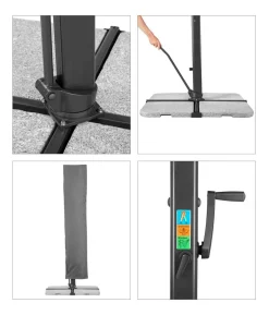 Schneider Ampelschirm Rhodos Smart, quadratisch, ca. B300/T300 cm