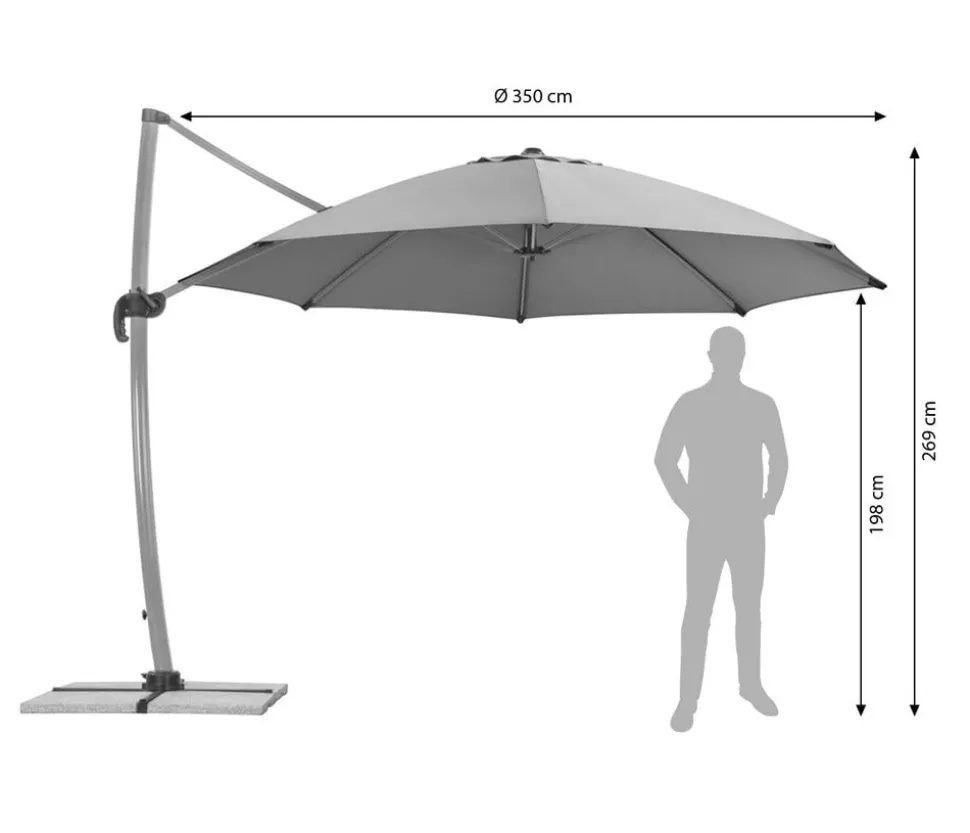 Schneider Ampelschirm Rhodos, rund, ca. Ø350 cm