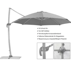 Schneider Ampelschirm Rhodos, rund, ca. Ø350 cm