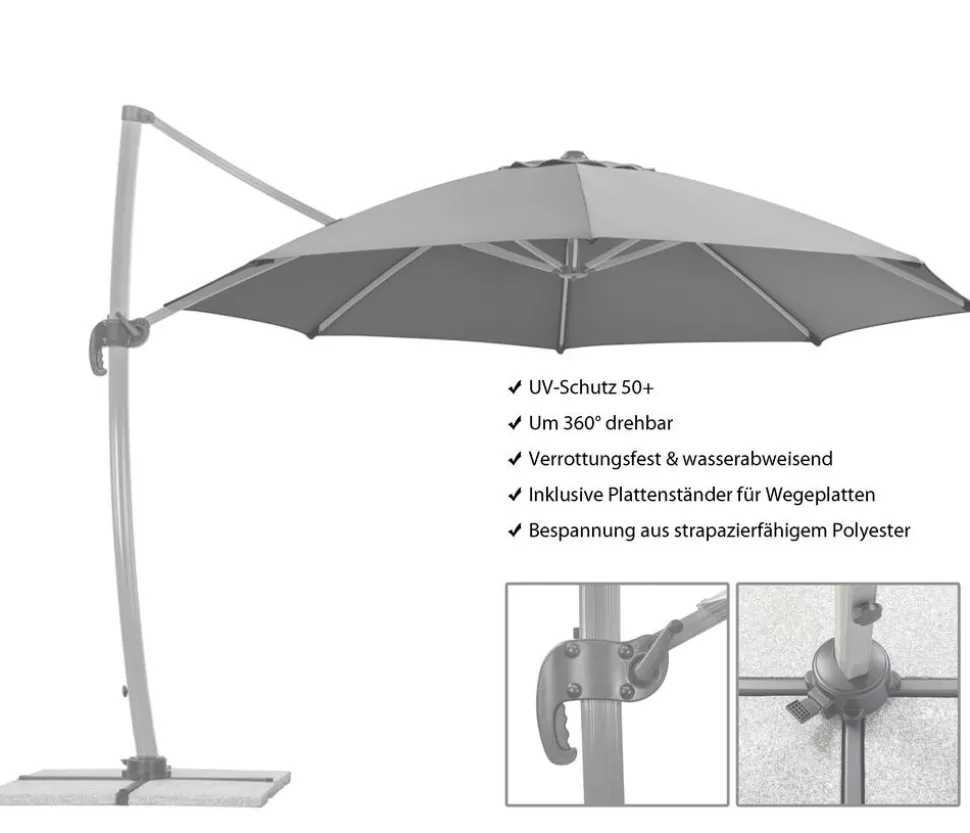 Schneider Ampelschirm Rhodos, rund, ca. Ø350 cm