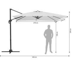 Schneider Classics Ampelschirm Rhodos Junior, quadratisch, ca. B270/T270 cm