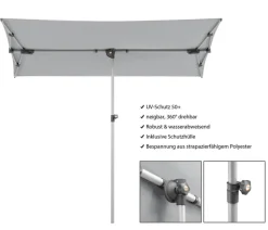 Schneider Sonnenschirm Novara, rechteckig, ca. B190/T140 cm