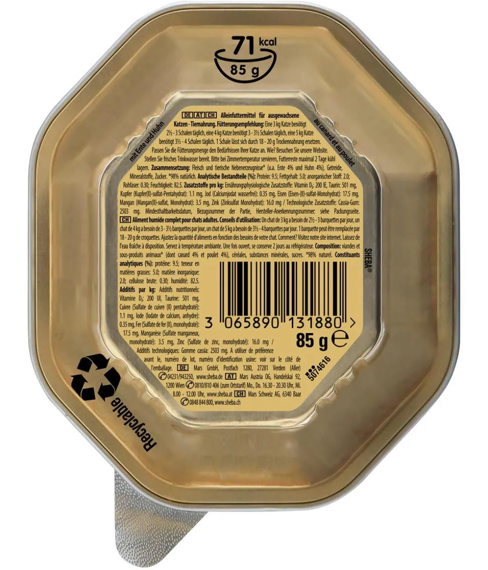 Sheba® Nassfutter für Katzen Classics in Pastete, 22 x 85 g
