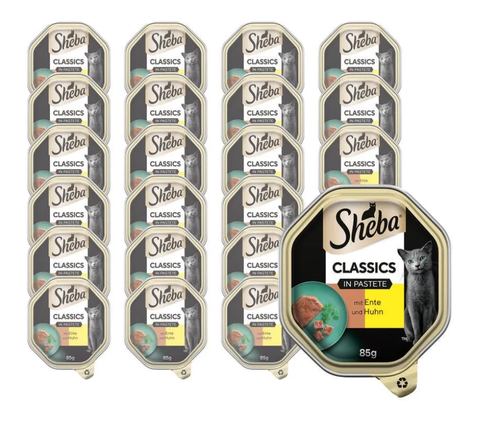 Sheba® Nassfutter für Katzen Classics in Pastete, 22 x 85 g