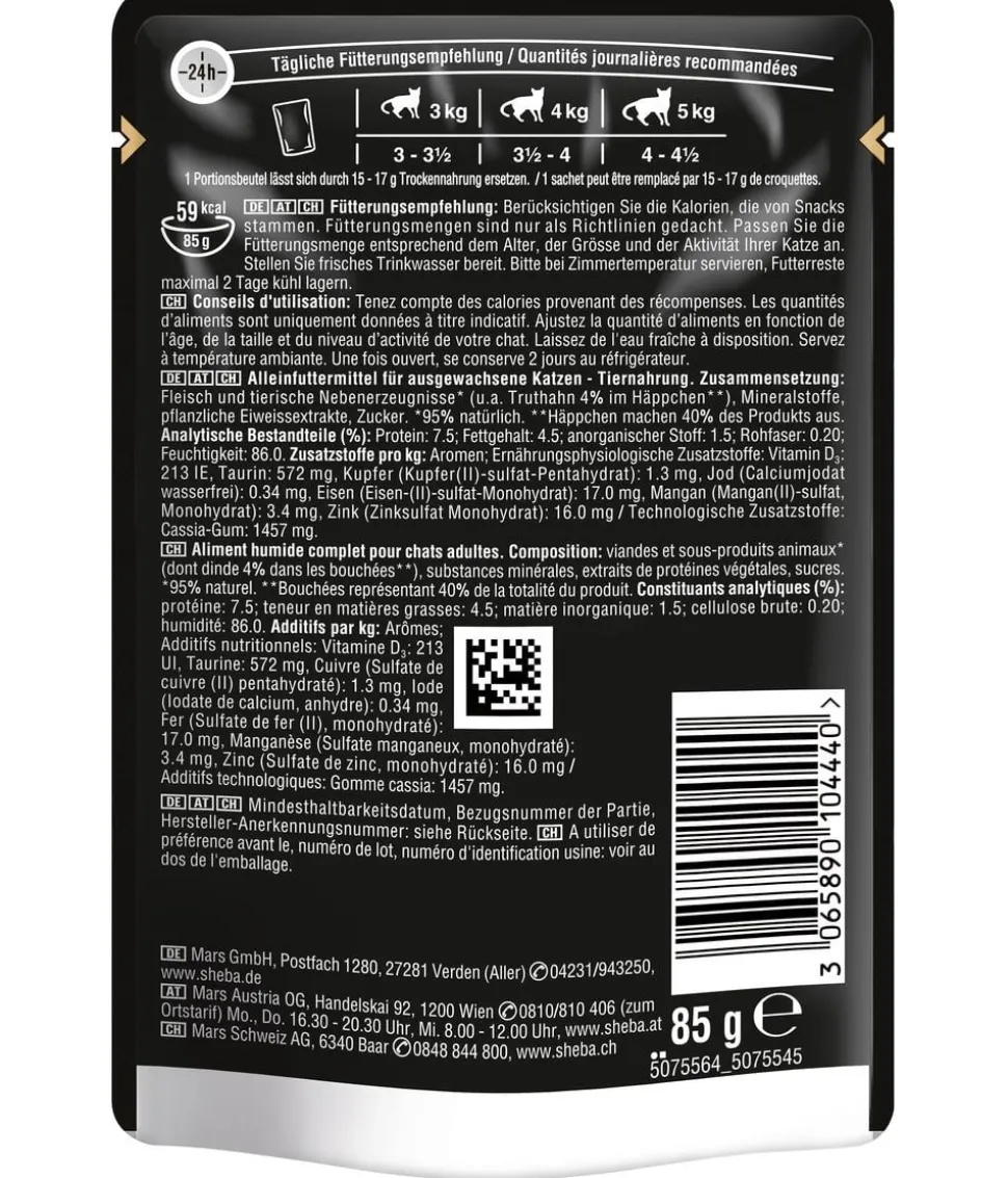 Sheba® Nassfutter für Katzen Delikatesse in Gelee, Truthahn, 28 x 85 g