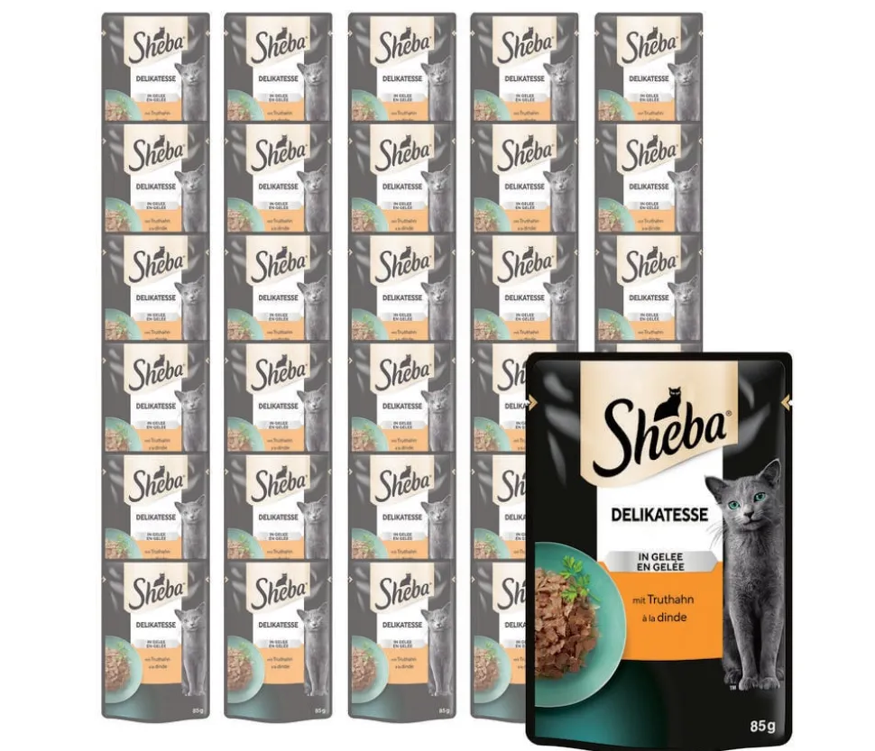 Sheba® Nassfutter für Katzen Delikatesse in Gelee, Truthahn, 28 x 85 g