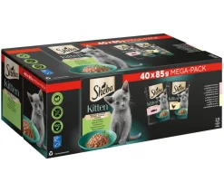Sheba® Nassfutter für Katzen in Sauce Multipack Kitten, Feine Vielfalt, 40 x 85 g