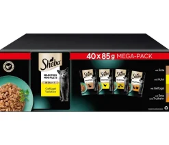 Sheba® Nassfutter für Katzen Selection Mini Filets in Sauce Multipack Adult, Geflügel Variation, 40 x 85 g