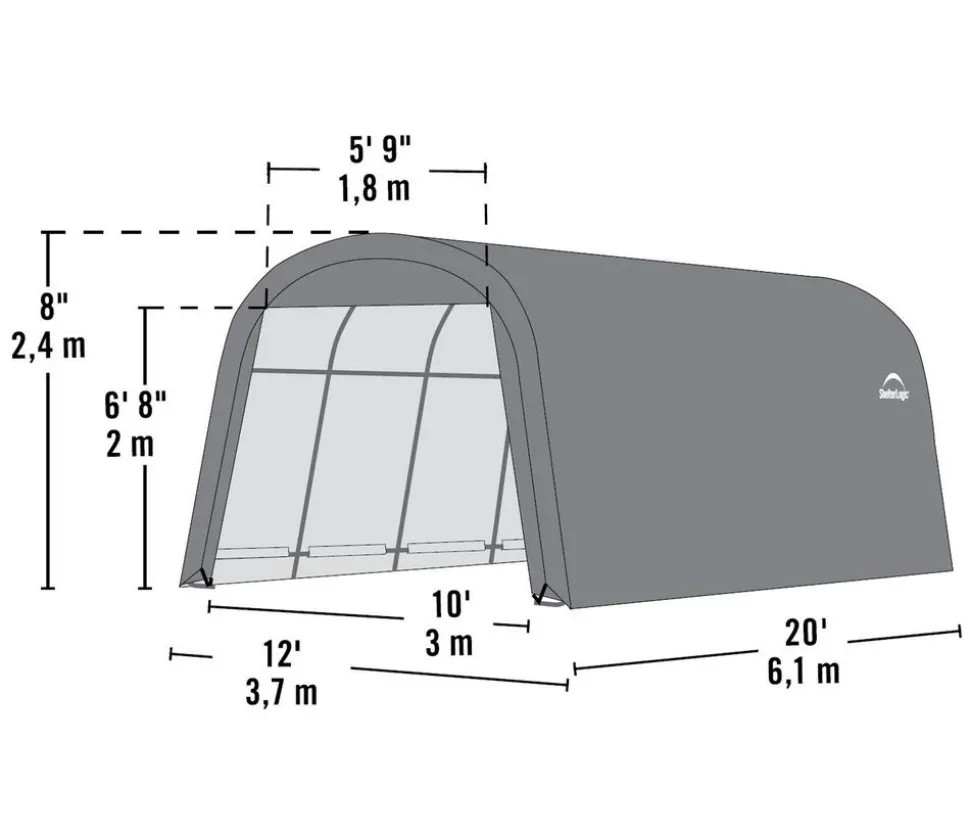 Shelter Logic Zeltgarage Gerätehaus, ca. B370/H240/T610 cm