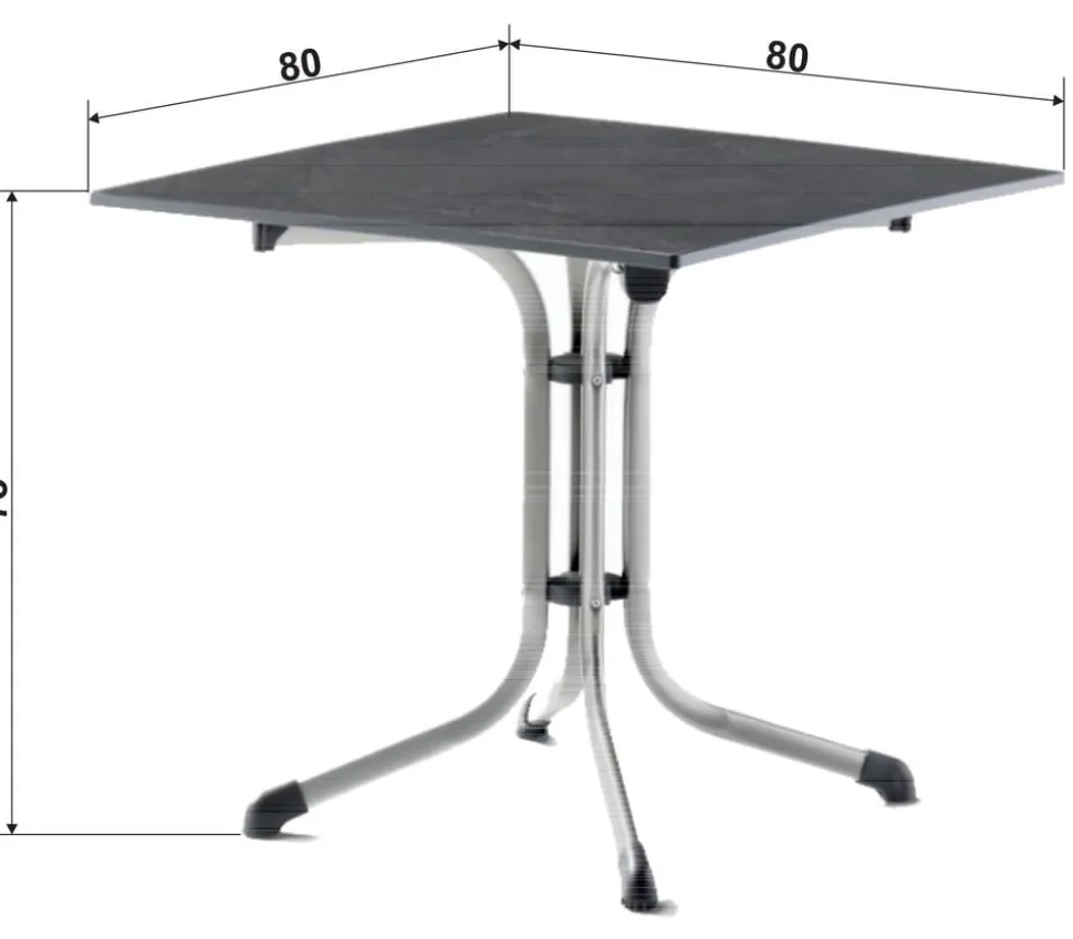 Sieger Klapptisch Boulevard mit vivodur®-Platte, ca. B80/H73/T80 cm